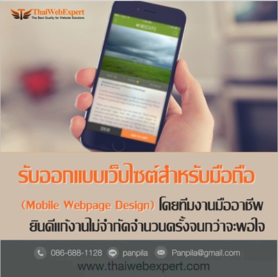 รับออกแบบเว็บไซต์สำหรับมือถือ (โดย ThaiWebExpert) 